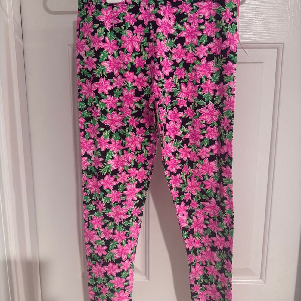 Lilly Pulitzer Pink and Green Floral Leggings